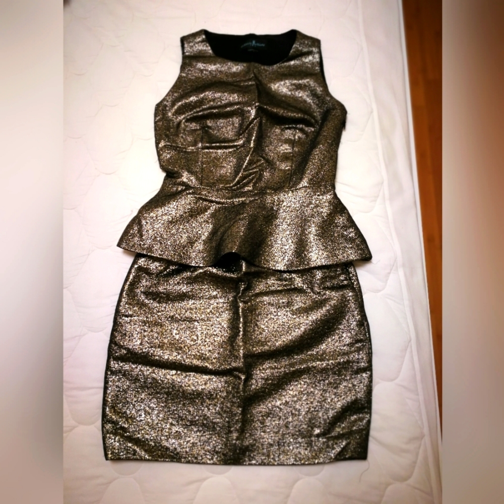 Marciano metallic color sparkling dress (top and bottom)